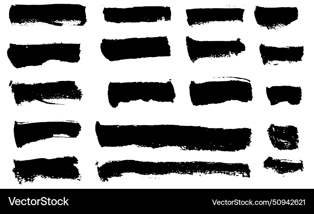 Brush strokes rectangular painted objects Brush strokes rectangular painted objects vector image