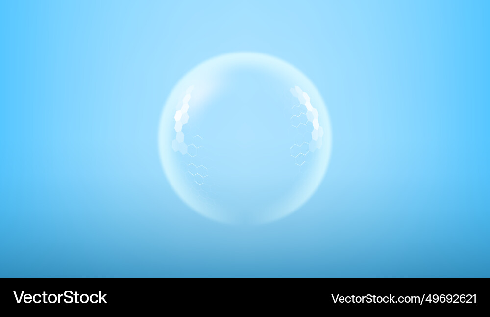 Bubble shield ball with hexagon pattern plates Bubble shield ball with hexagon pattern plates vector image