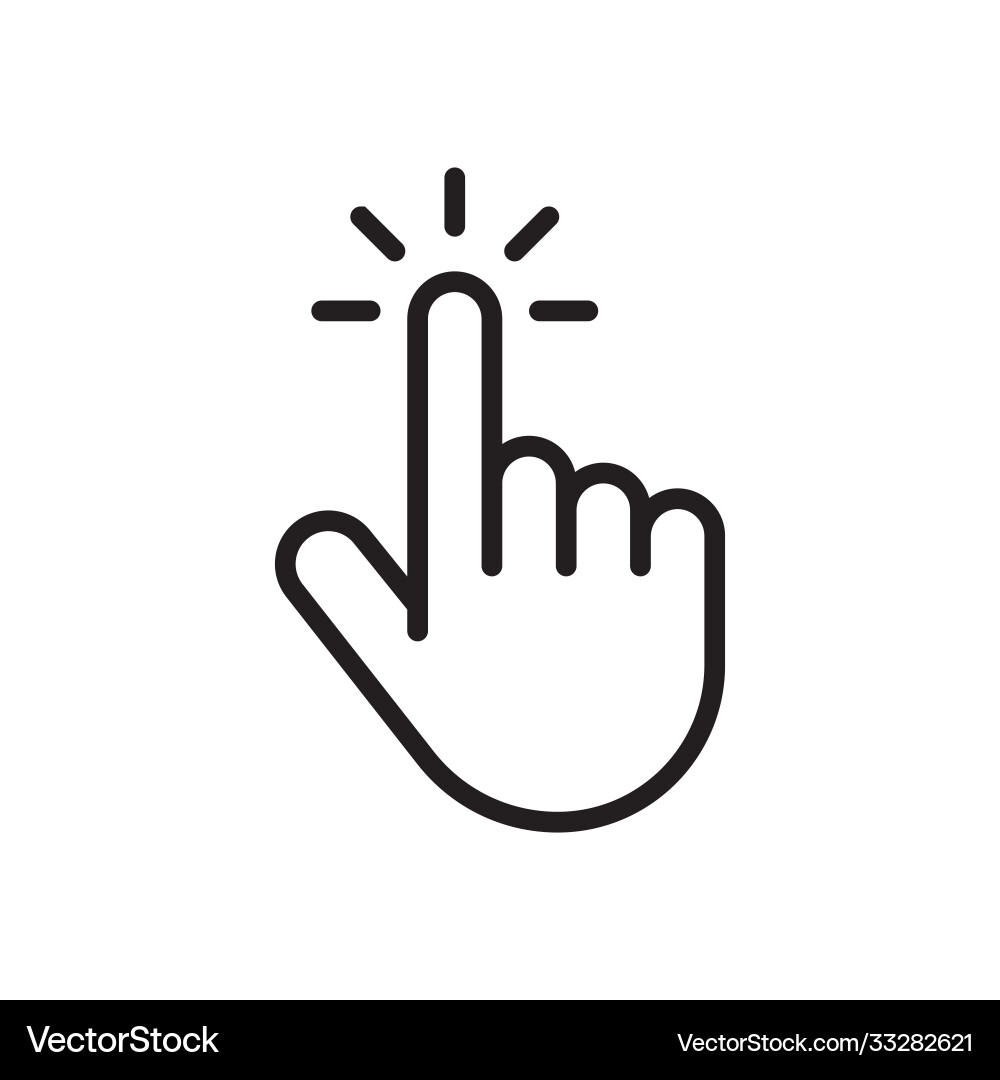 Clicking finger icon mouse pointer vector image