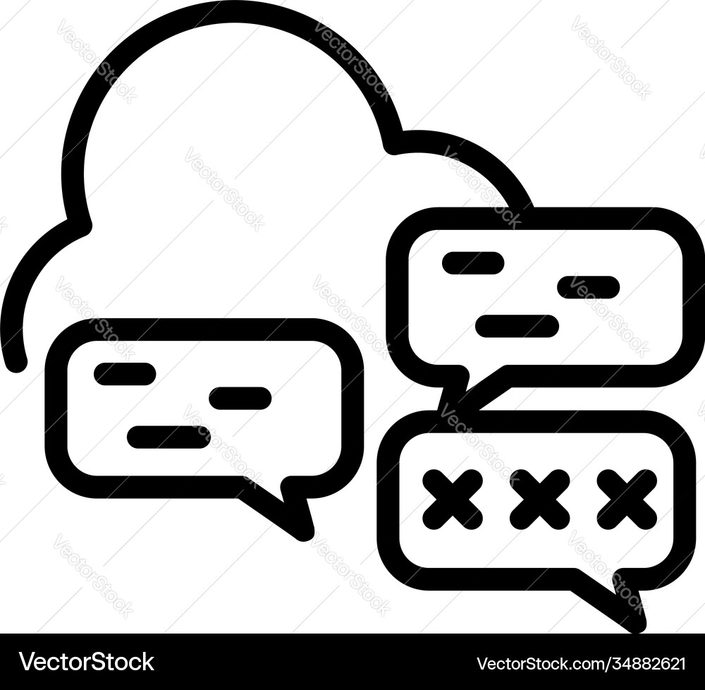 Cloud password icon outline style Cloud password icon outline style vector image