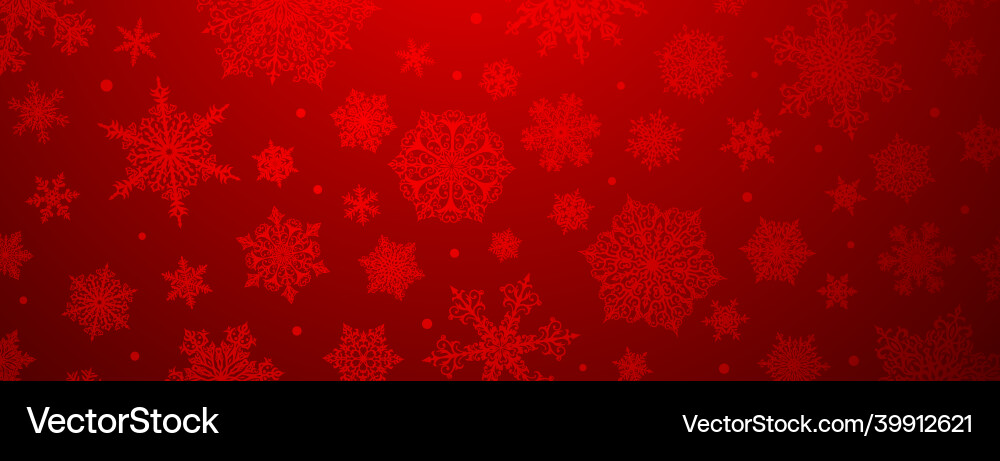 Complex Red Snowflake Background Vector Image