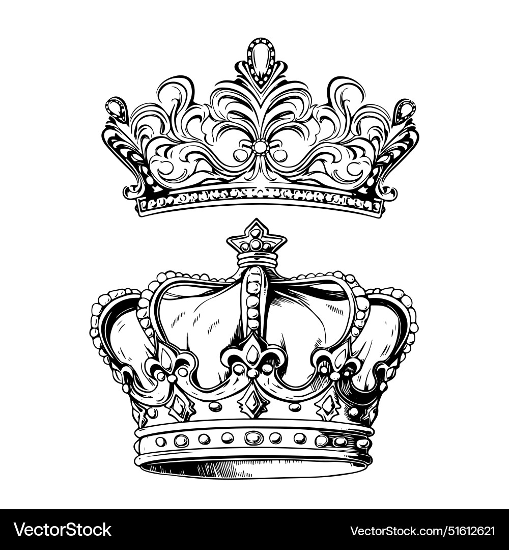 Crowns isolated on white background Royalty Free Vector