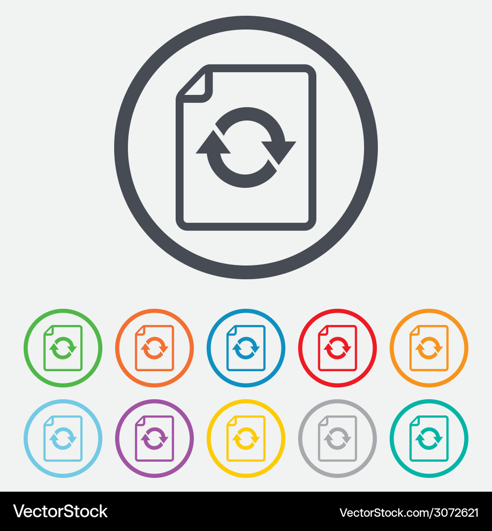 File document refresh icon reload doc symbol vector image