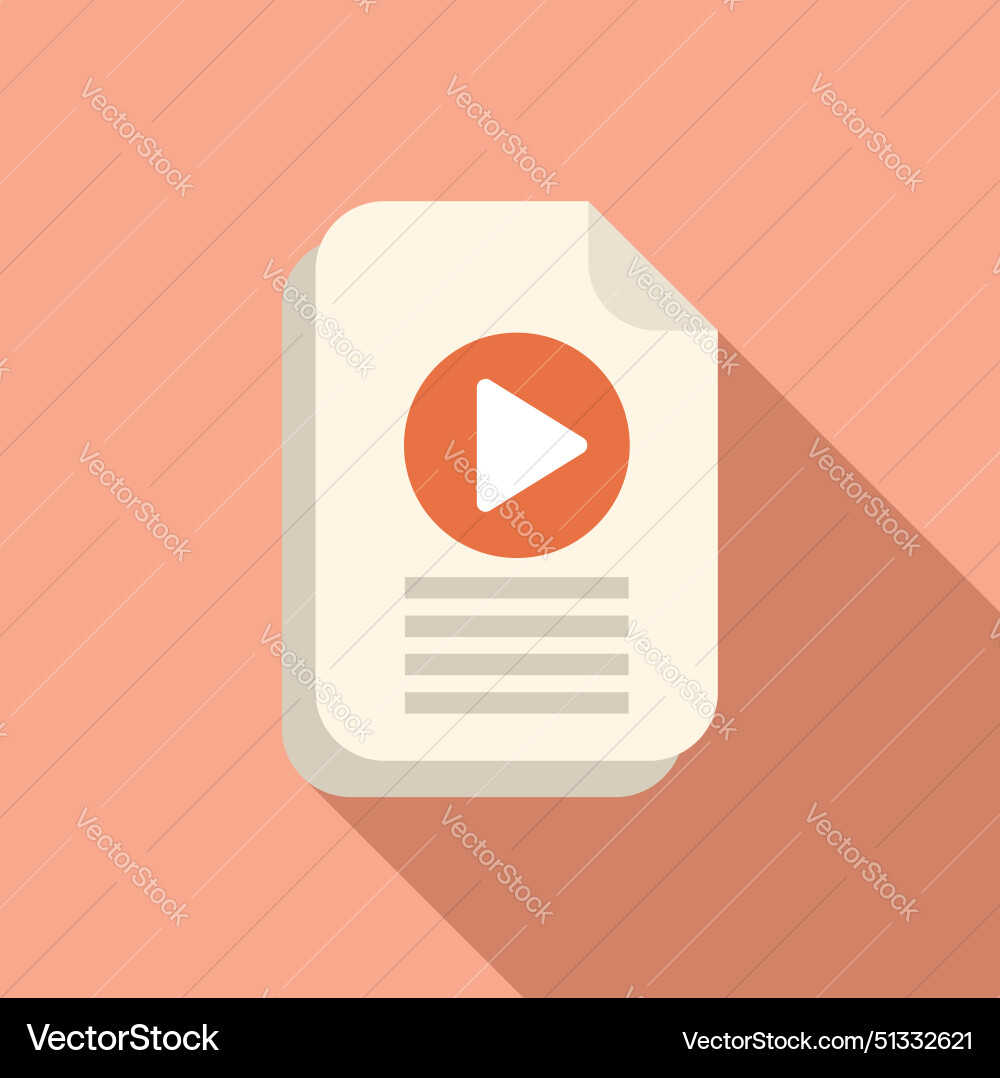 Flat design multimedia document icon Flat design multimedia document icon vector image