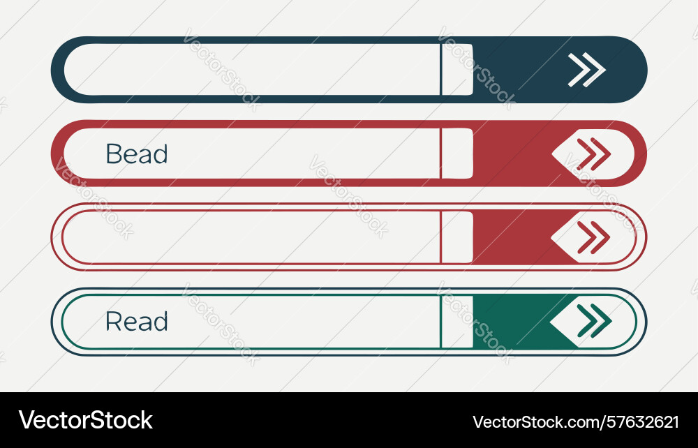 Informative read buttons progress bars ui vector image
