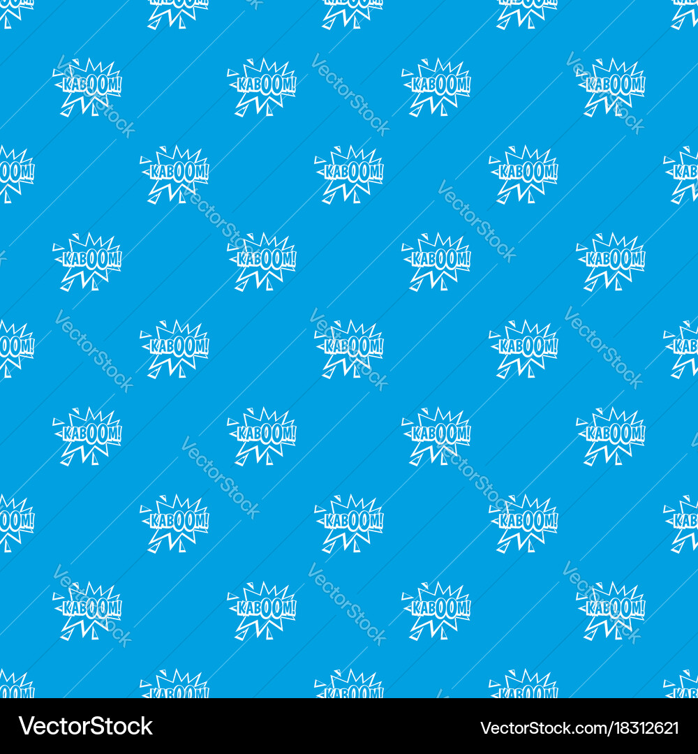 Kaboom explosion pattern seamless blue Royalty Free Vector
