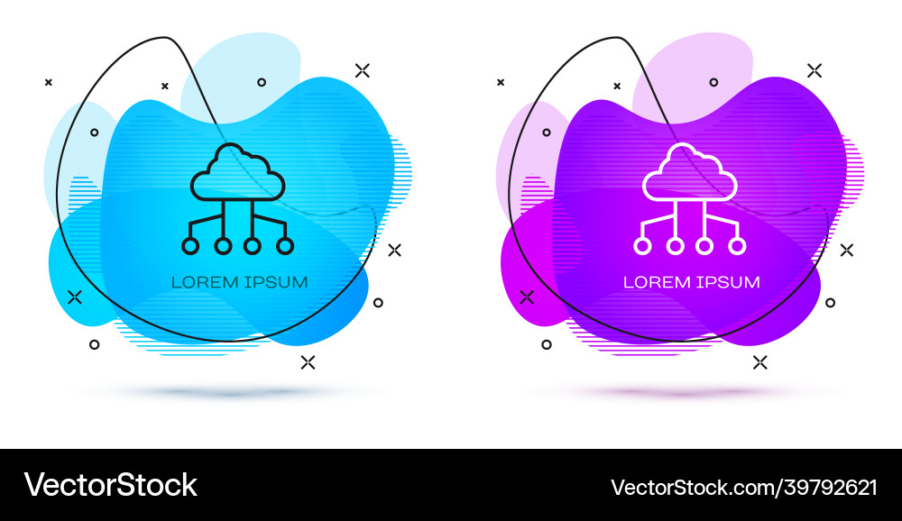 Line network cloud connection icon isolated Line network cloud connection icon isolated vector image