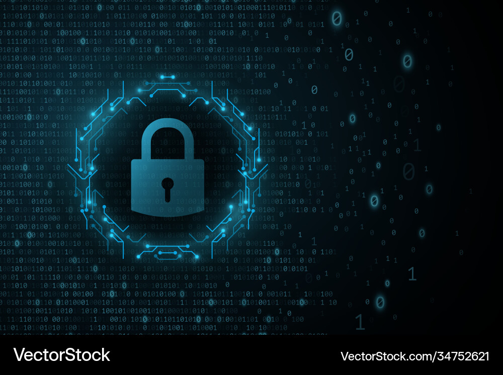 Lock icon in frame circuit computer board Vector Image