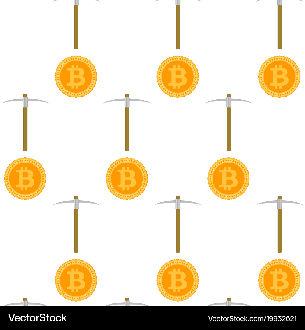 Mining bitcoin seamless pattern Vector Image