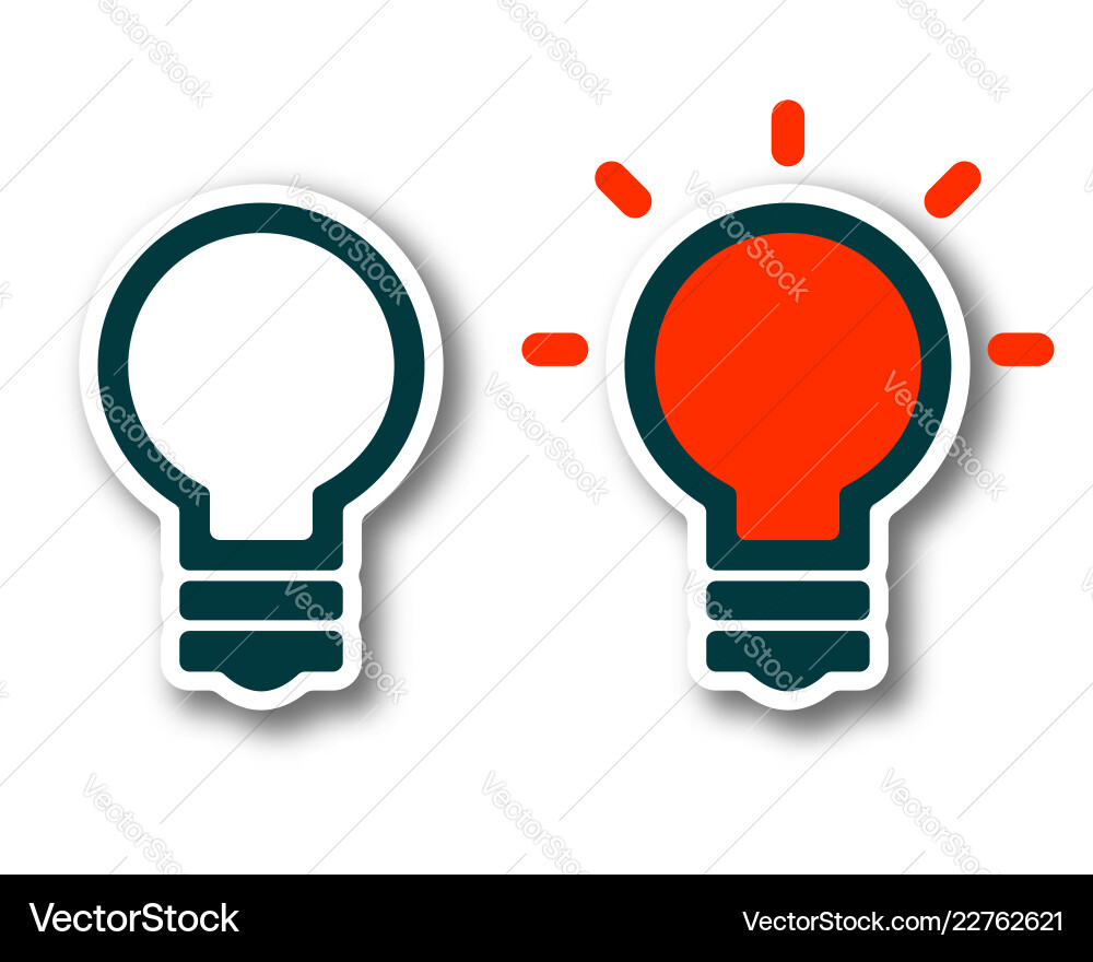 On off light bulb lamp with shadow isolated vector image