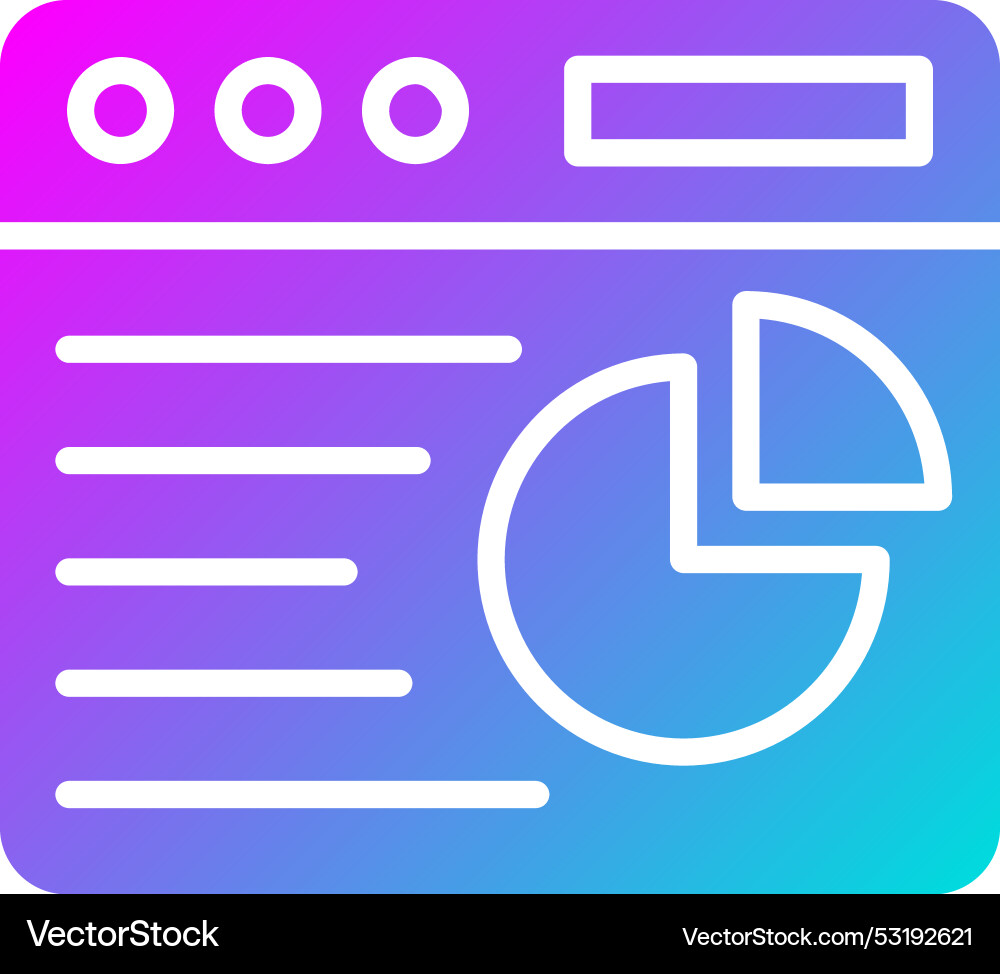 Pie chart icon design Royalty Free Vector Image