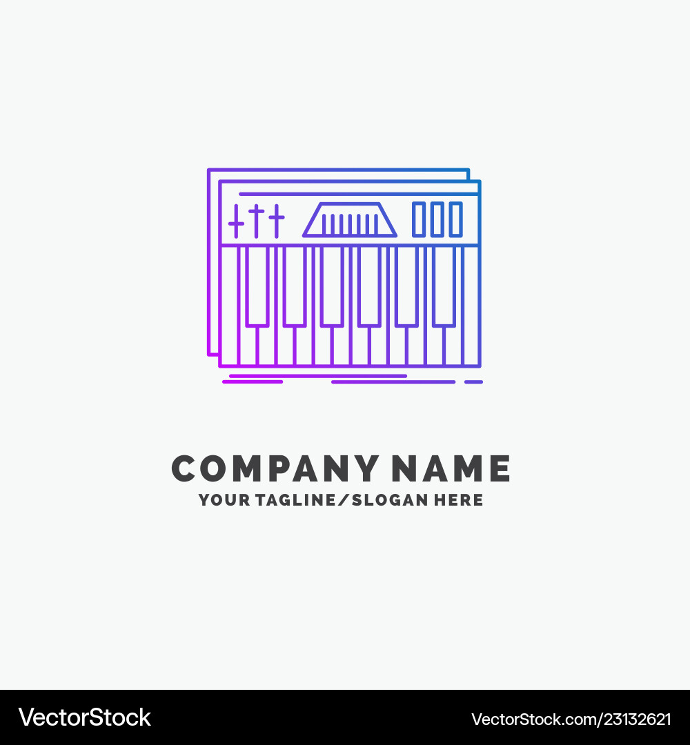 Purple MIDI Keyboard Controller Vector Image