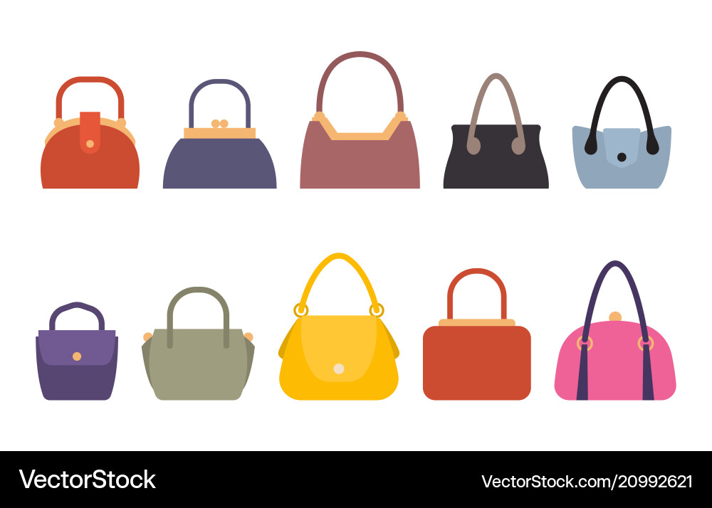 Set of women bags stylish accessory females Set of women bags stylish accessory females vector image