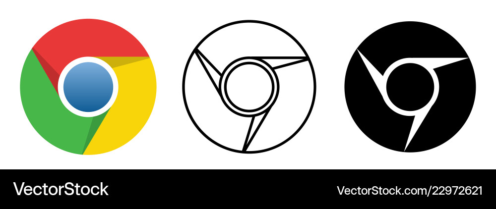 Social media icon set for google chrome web Social media icon set for google chrome web Vector Image