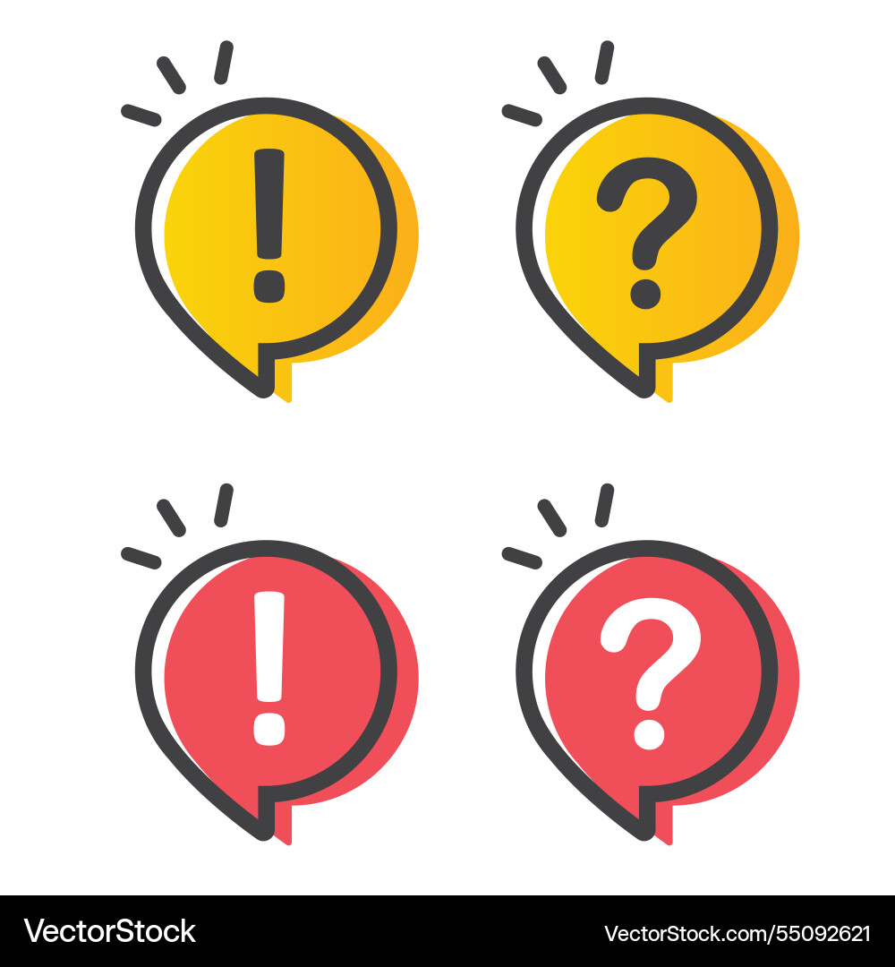 Speech Bubble with Exclamation and Question Mark vector image