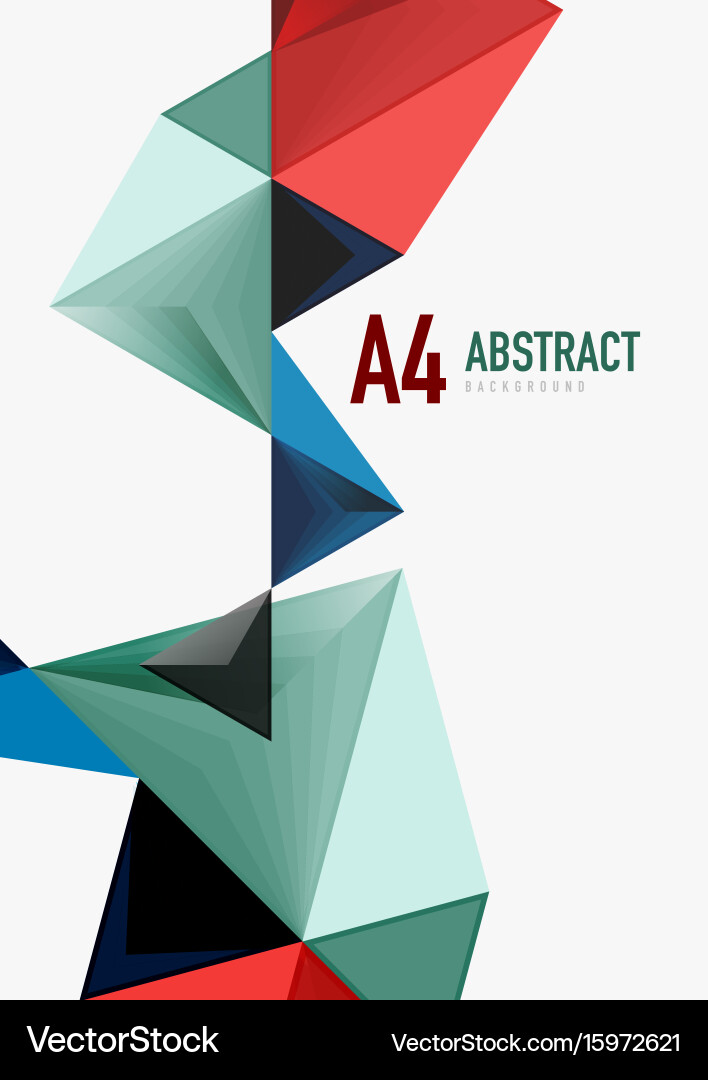 Triangular low poly a4 size geometric vector image