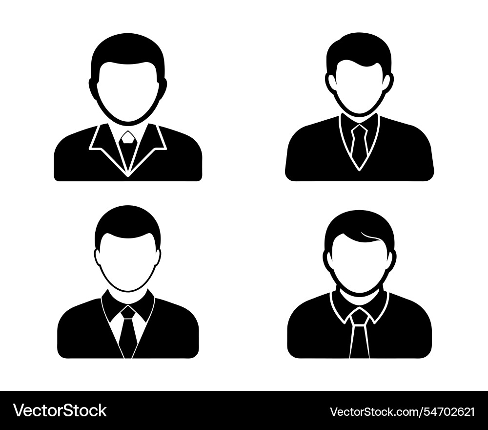 User icon bundle set in style Vector Image
