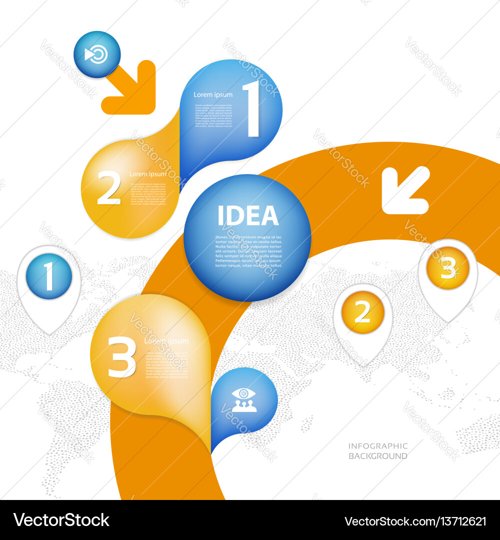 World map with pointer marks World map with pointer marks vector image