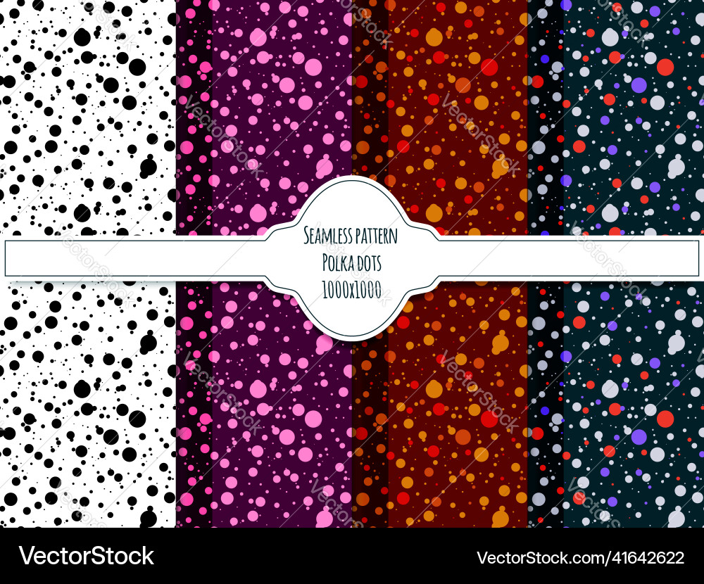 A set of seamless patterns with small polka dots A set of seamless patterns with small polka dots Vector Image