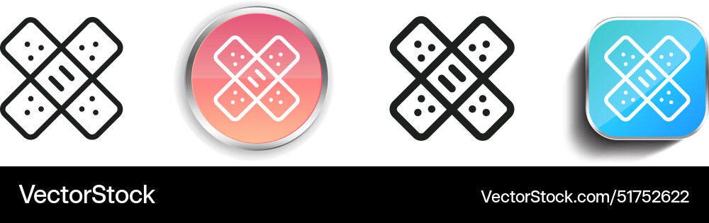 Bandage icon thin linear regular and button style vector image