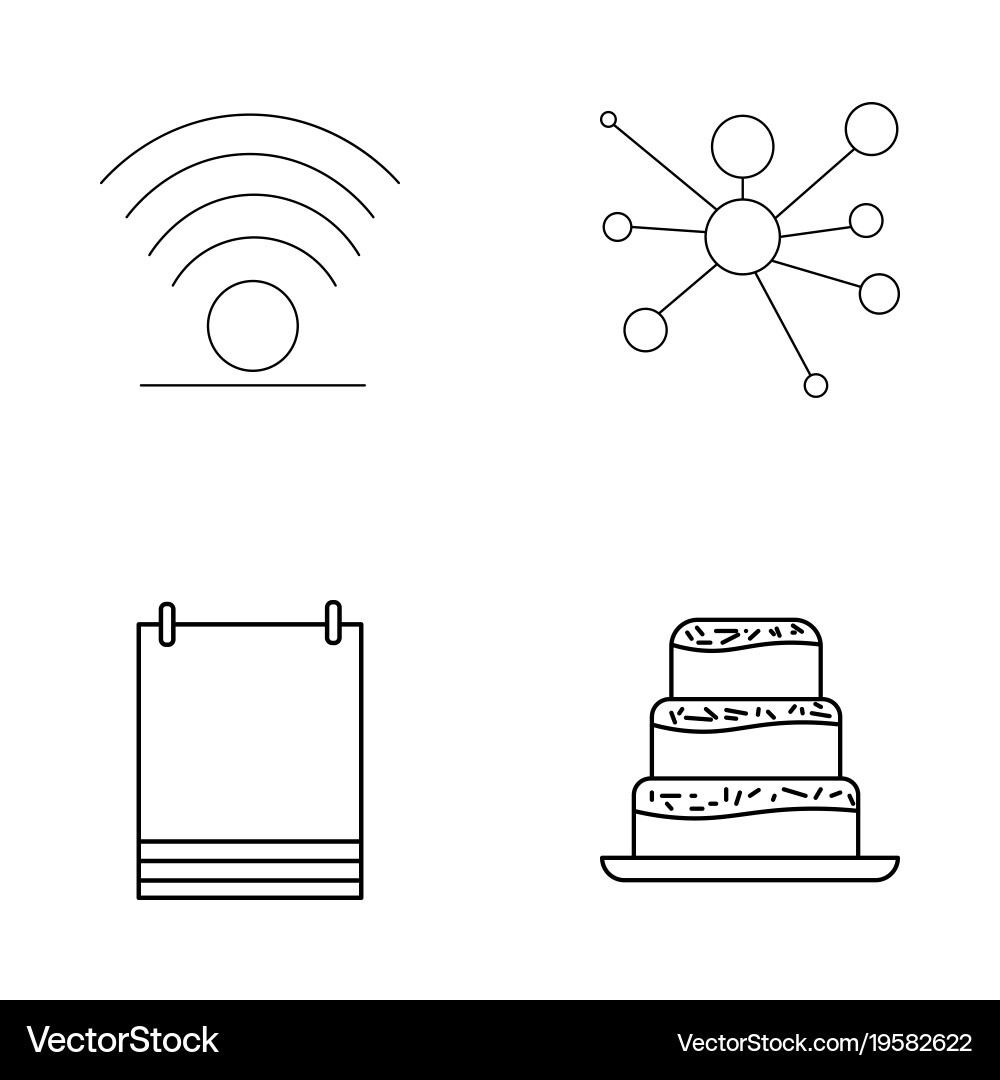 Basic elements outline icons set linear icon vector image