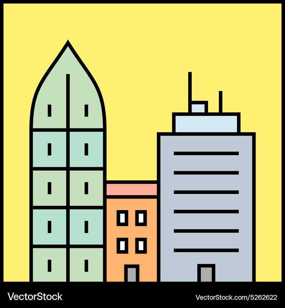 Cityscape icon Royalty Free Vector Image - VectorStock