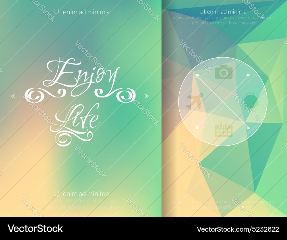 Colored abstract triangle and blurred background Vector Image