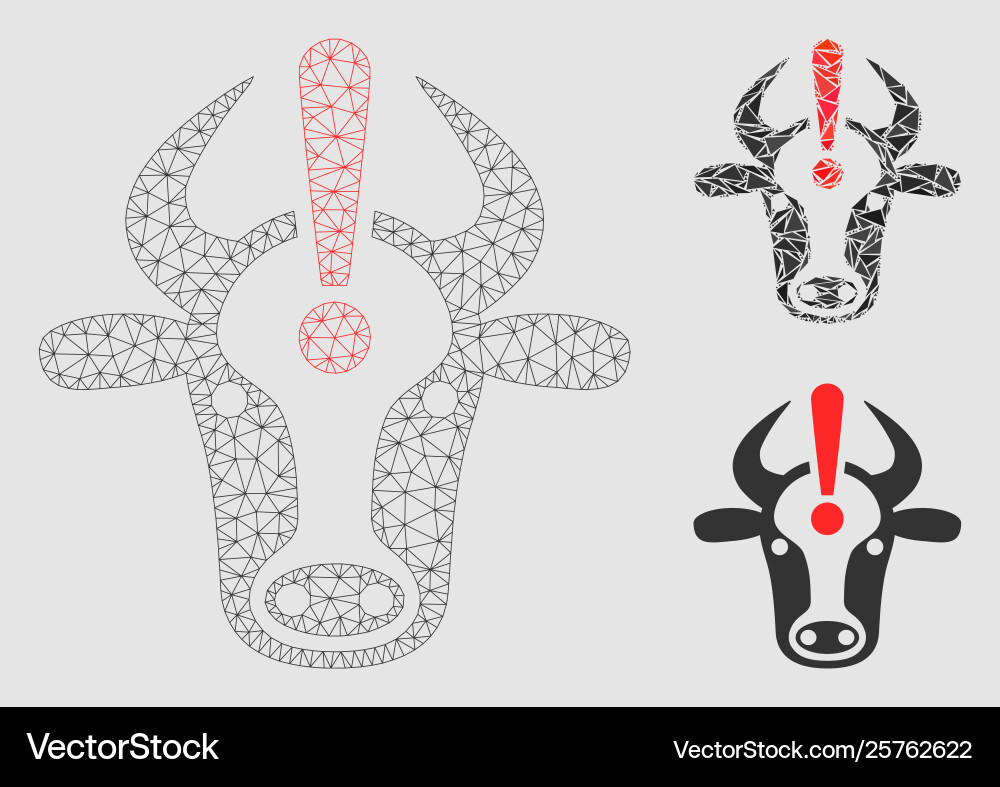 Cow error mesh network model and triangle Cow error mesh network model and triangle vector image