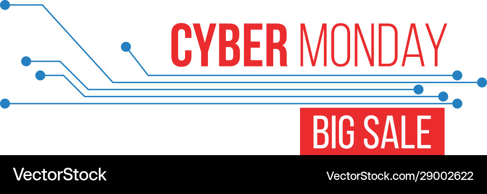 Cyber monday big sale poster over circuit Cyber monday big sale poster over circuit vektorbild