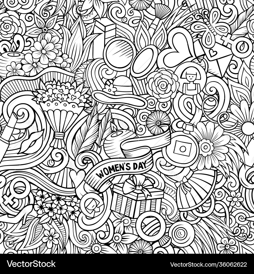 Floral Women's Day Doodles vector image