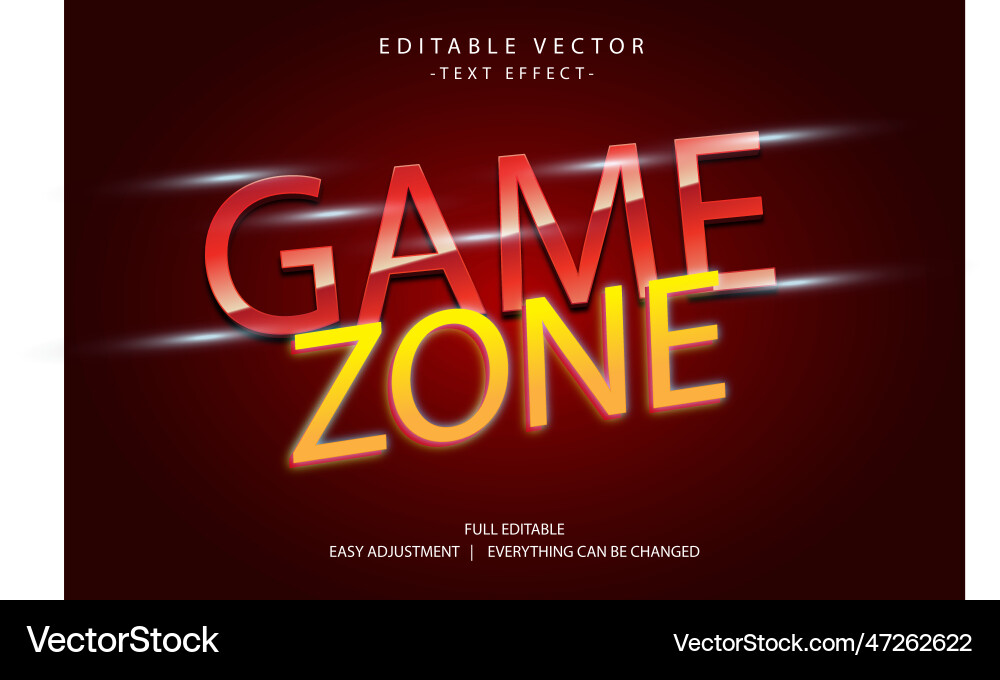 Game event text effect editable Vector Image