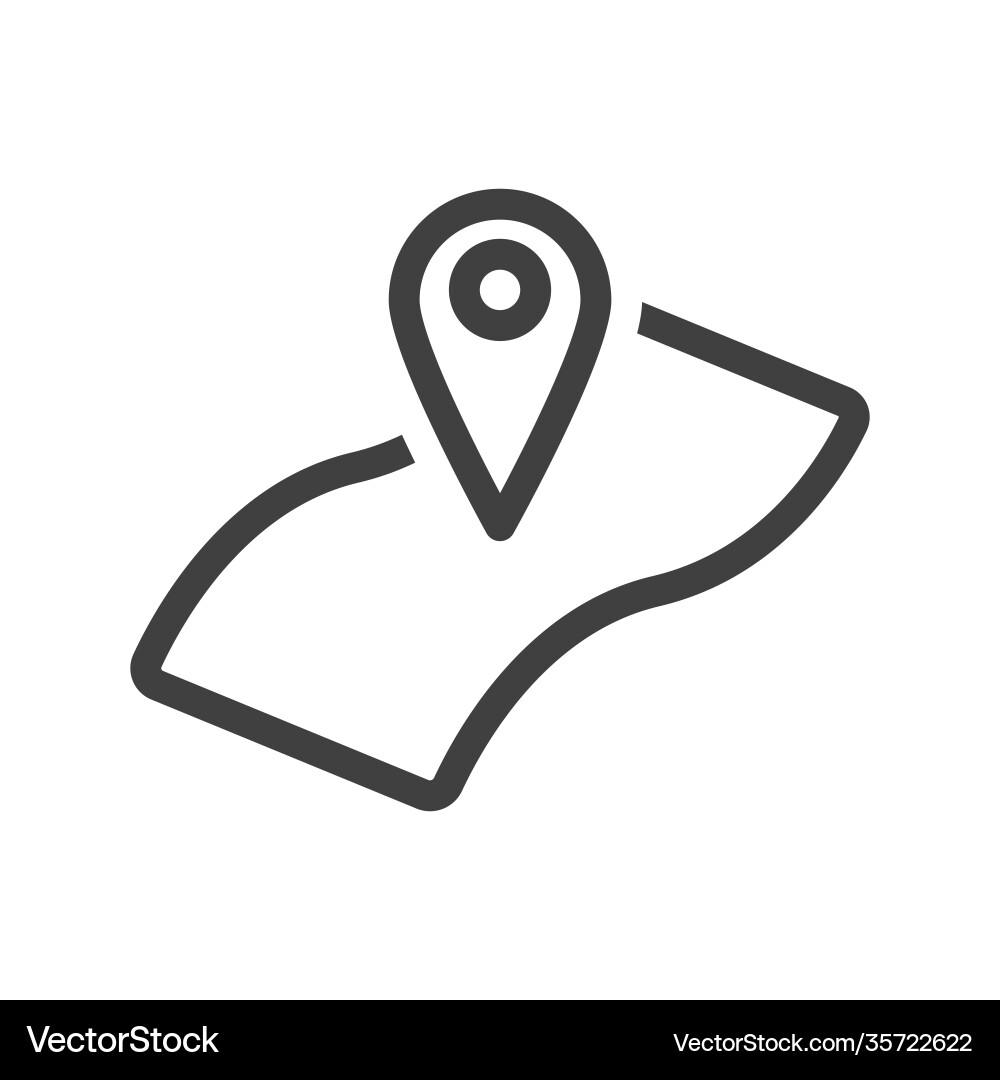 Geotag icon on map a simple linear image Geotag icon on map a simple linear image vector image