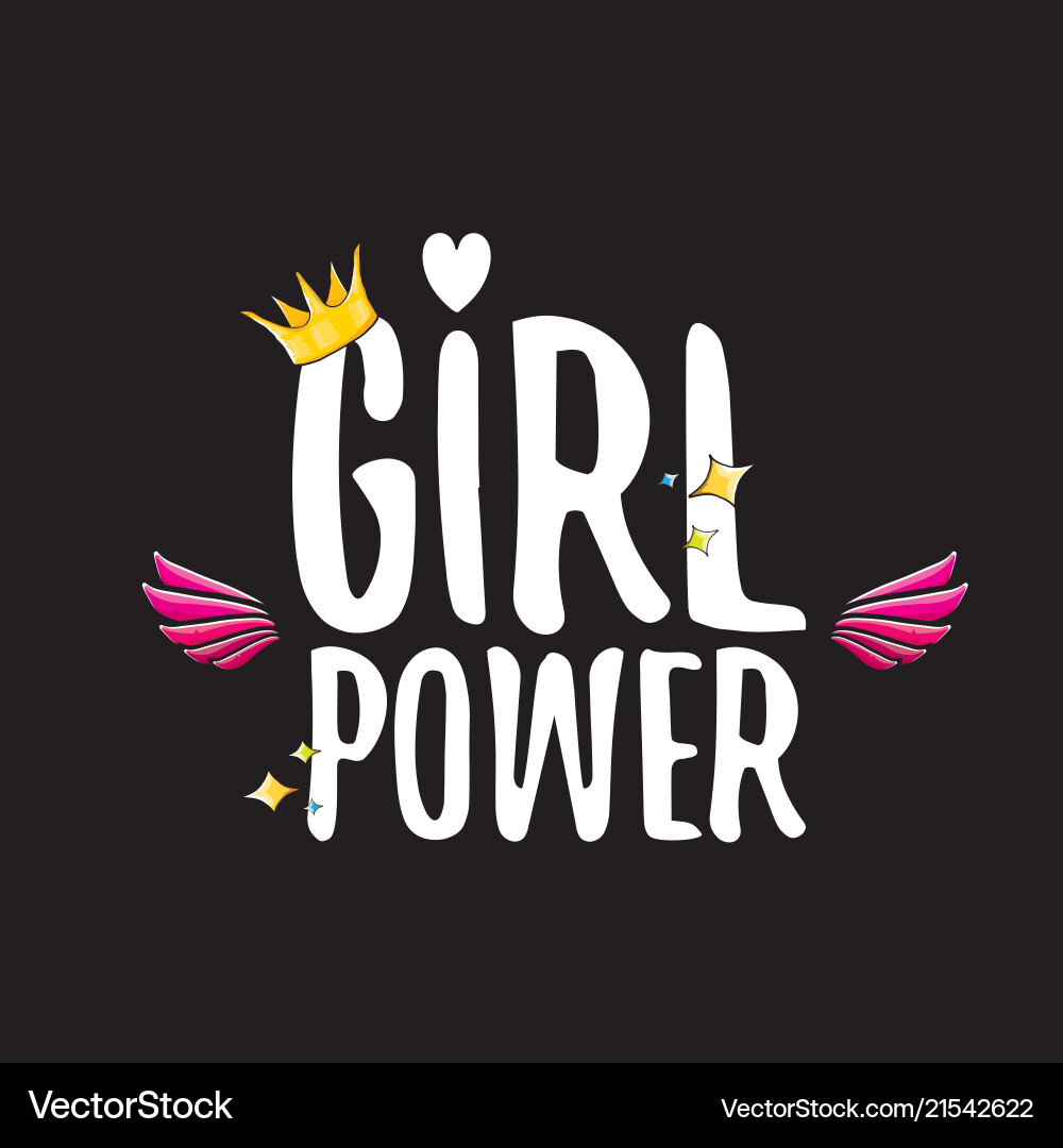 Girl power label or cute sticker vector image