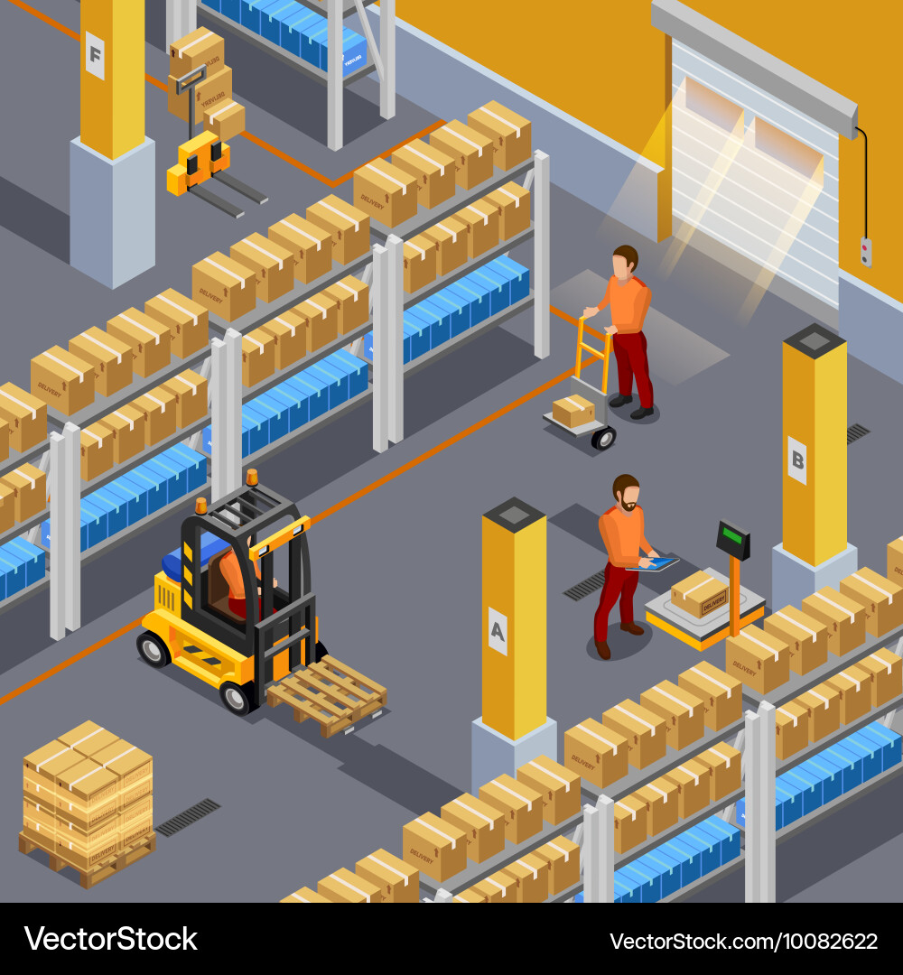 Inside warehouse Royalty Free Vector Image - VectorStock