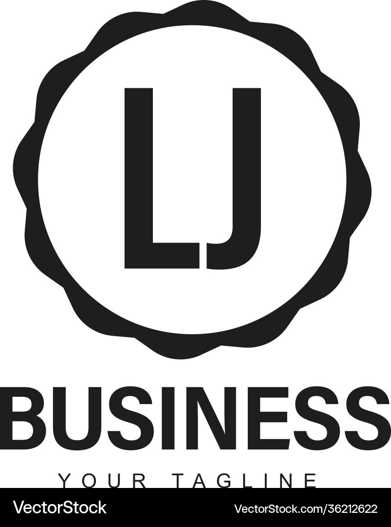 Lj initial a logo design with abstract style vector image