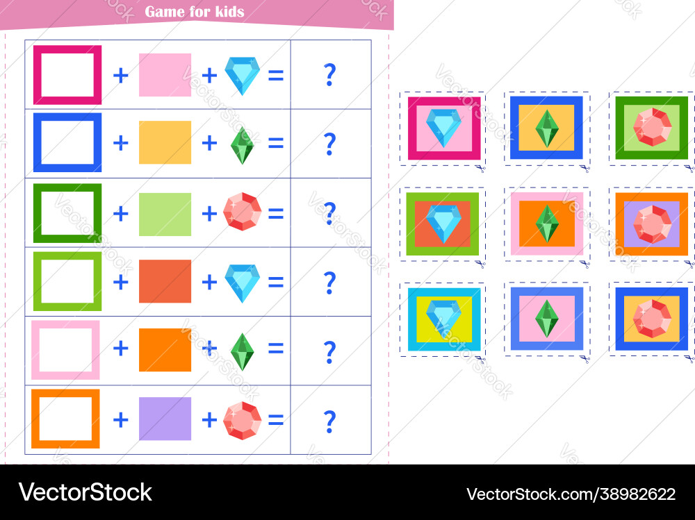 Logic game for children fold elements vector image