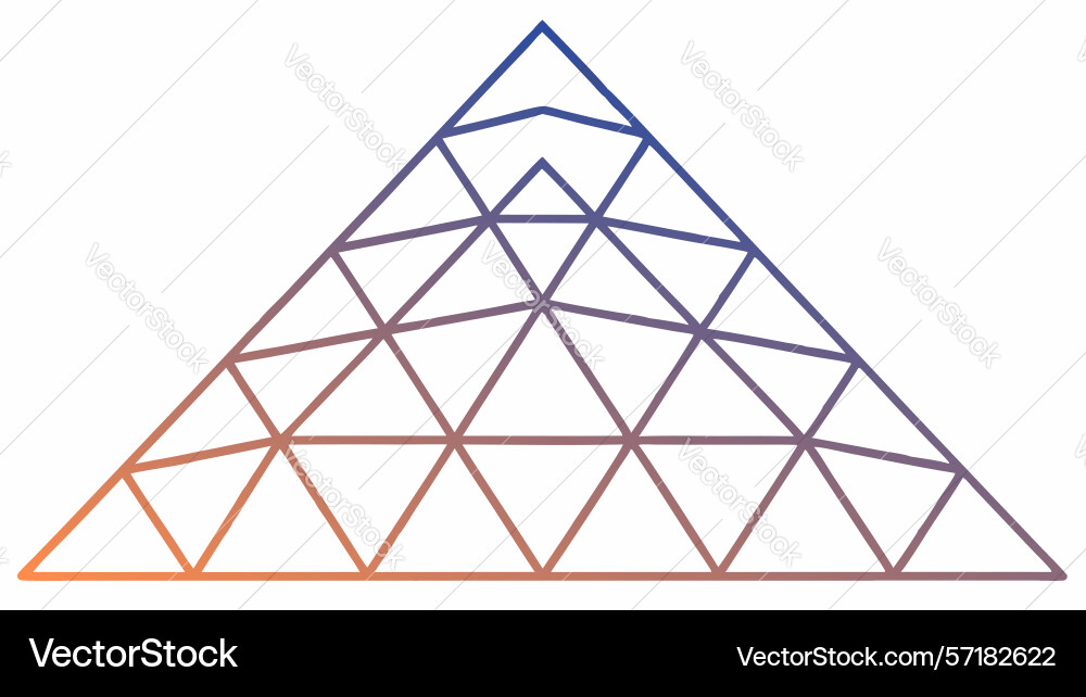 Outlined triangle grid abstract geometric frame vector image