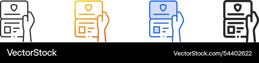 Passport control iconthin linear gradient blue Vector Image