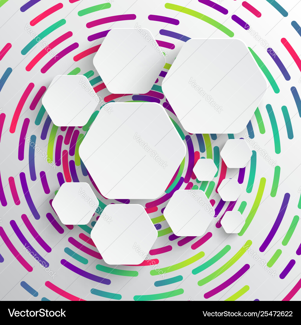 Rounded shape with shadow and colorful circle Rounded shape with shadow and colorful circle vector image