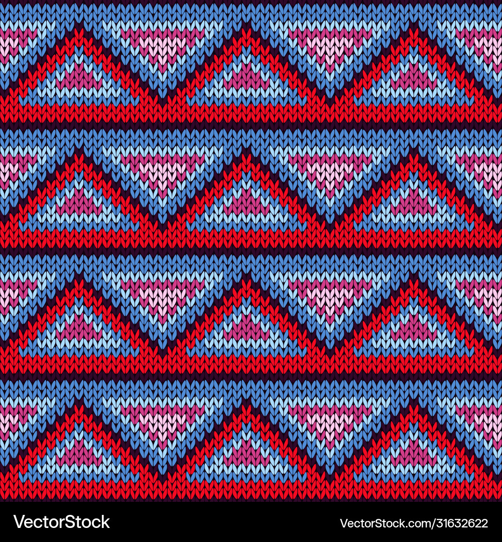 Seamless knitted pattern with triangle ornament Seamless knitted pattern with triangle ornament vector image