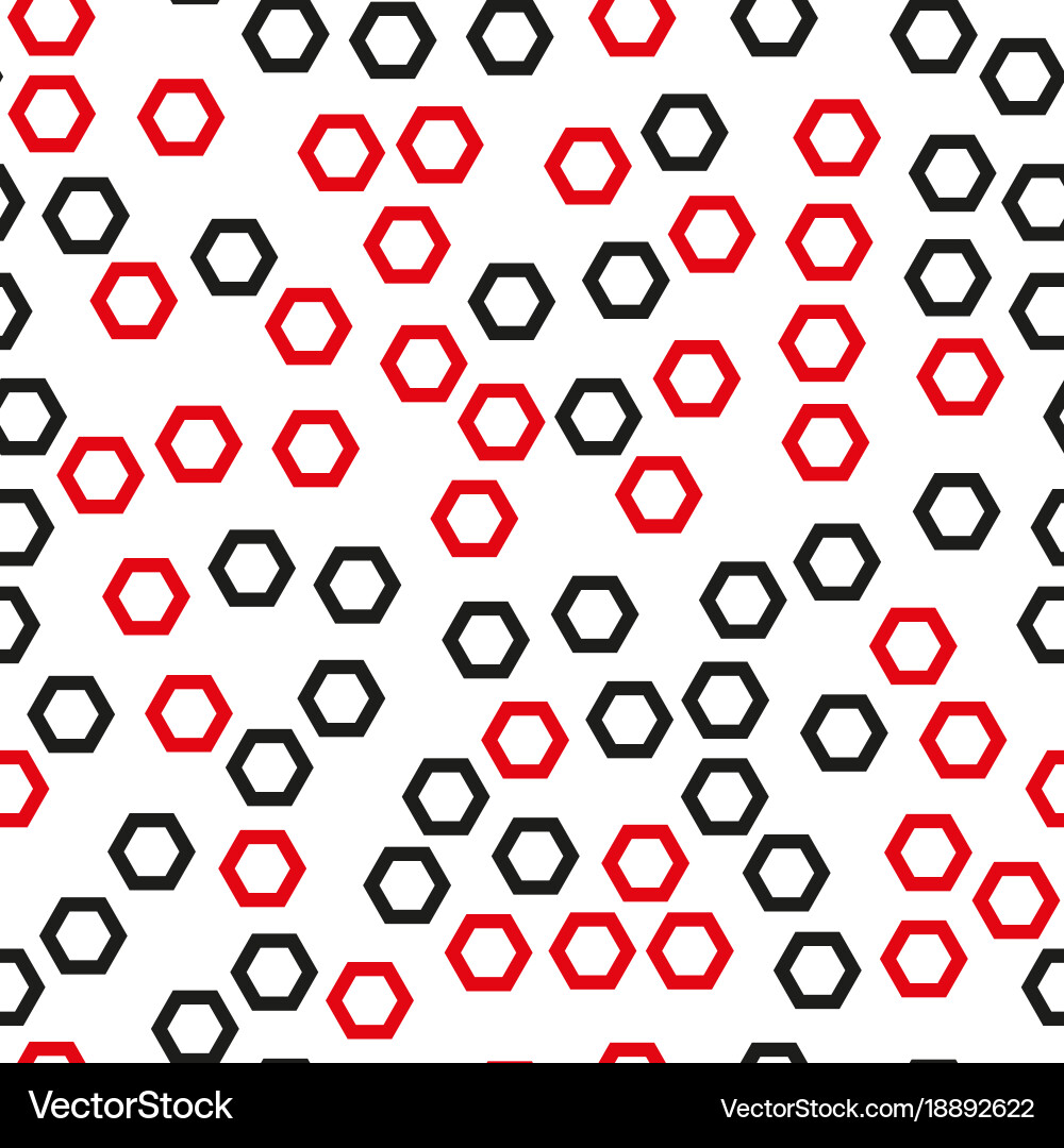 Seamless pattern with black and red hexagons vector image