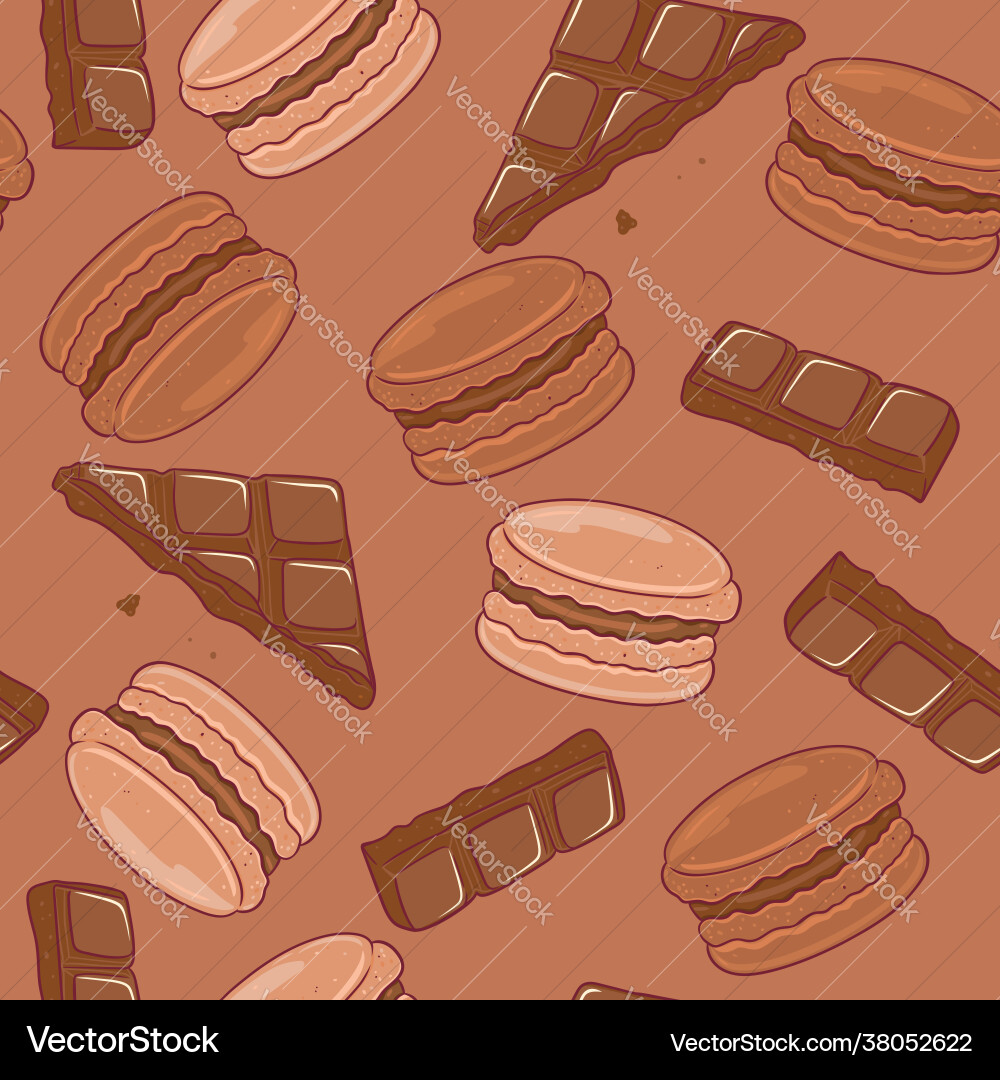 Seamless pattern with chocolate macaroons Seamless pattern with chocolate macaroons vector image