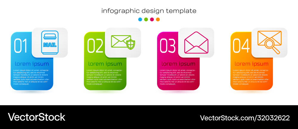 Set line mail box envelope with shield Set line mail box envelope with shield Vector Image