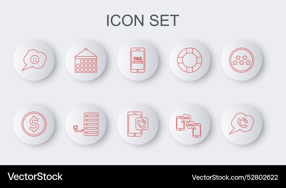 Set line speech bubble with phone call coin money Set line speech bubble with phone call coin money vector image