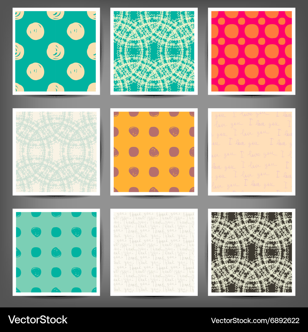 Set of seamless patterns in retro style vector image