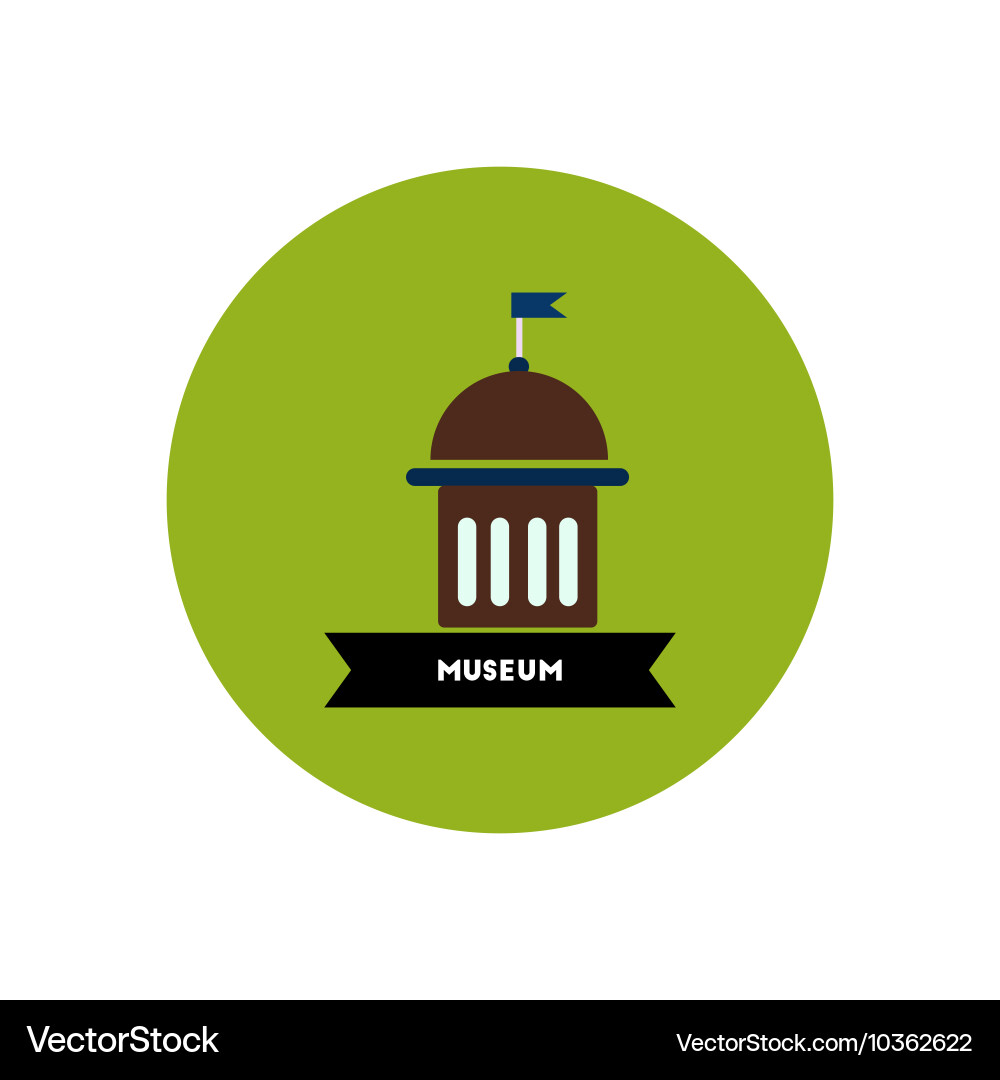 Stylish icon in color circle building museum Vector Image