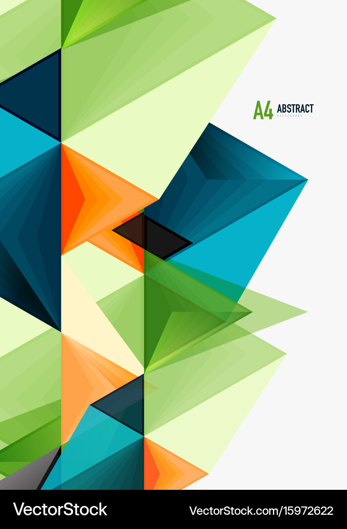 Triangular low poly a4 size geometric Vector Image