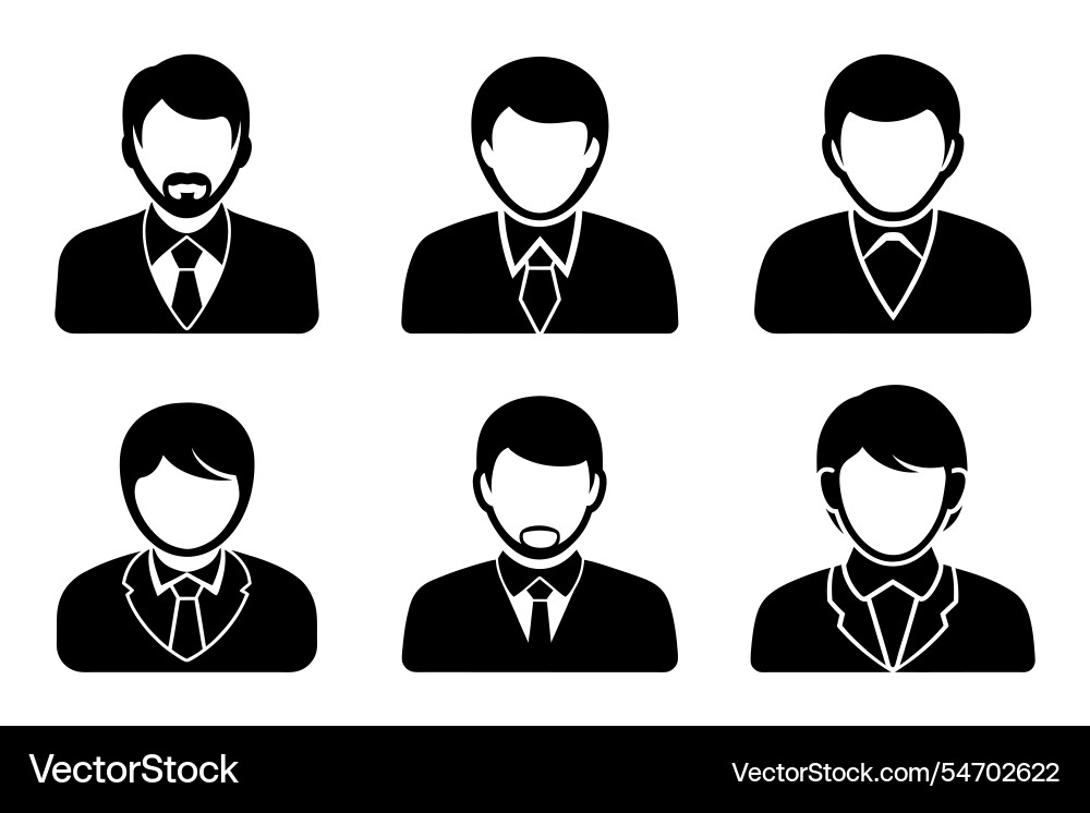 User icon bundle set in style Vector Image