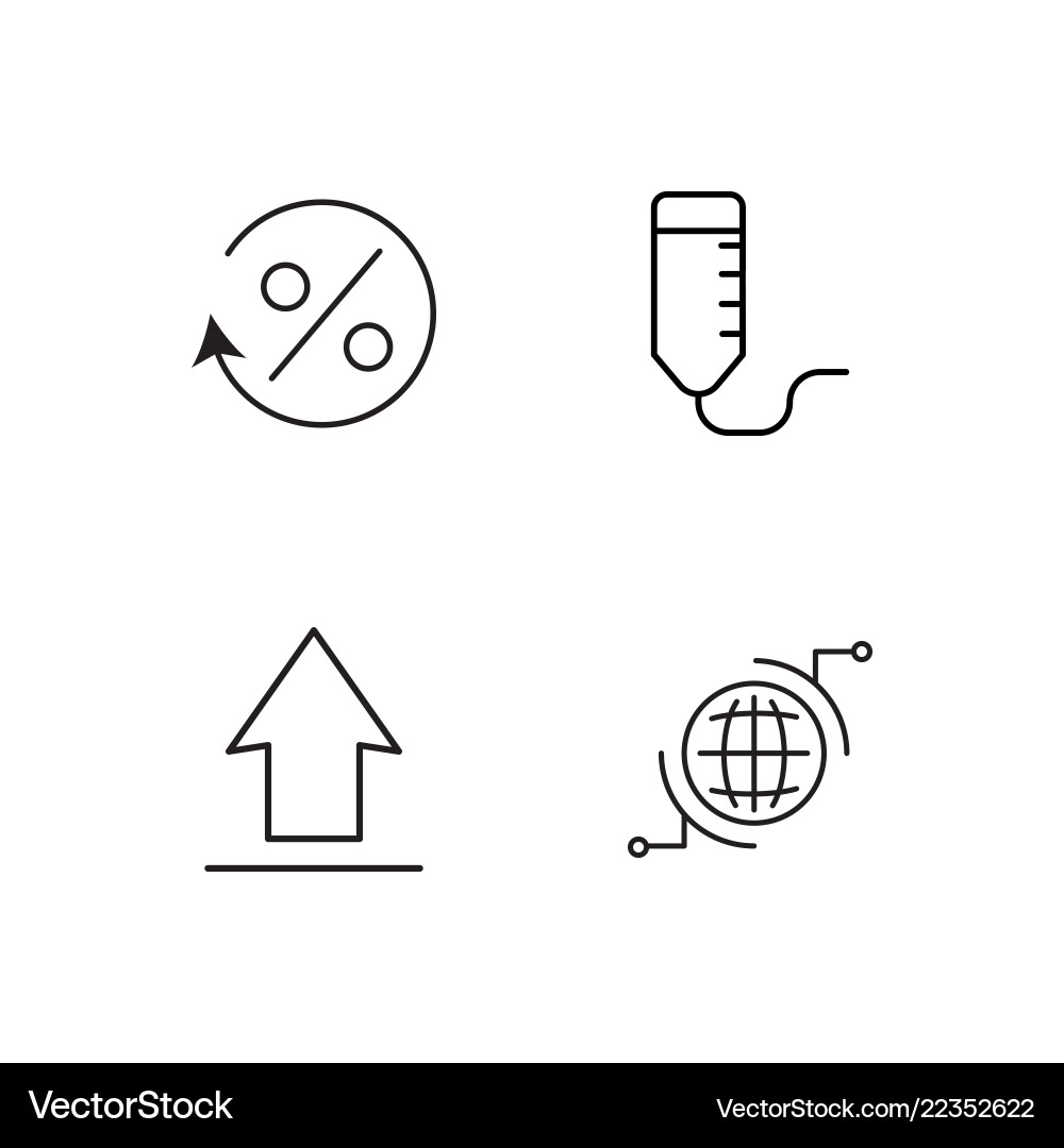 Web simple outlined icons set Vector Image
