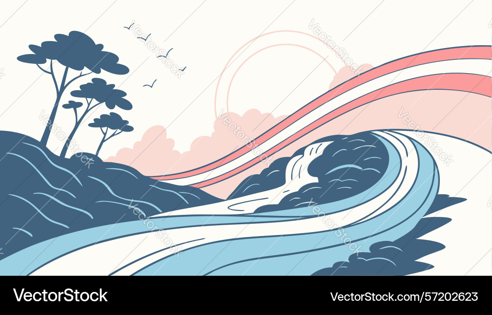 Abstract dynamic fluid wave pattern design vector image
